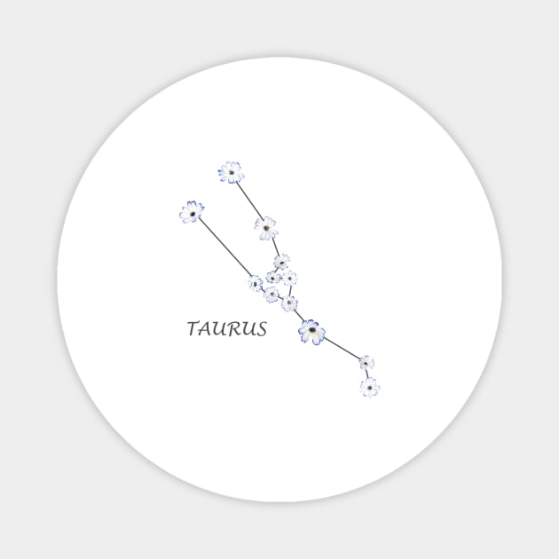 Taurus Zodiac horoscope Constellation Sticker flower Magnet by colorandcolor